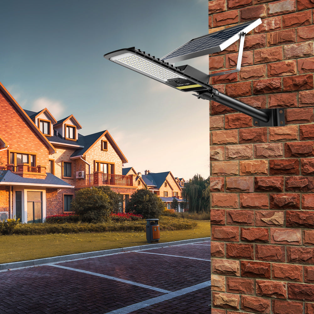 ENGREPO Solar Street Lights Outdoor, 80 Watts Security Flood Light Auto On/Off Dusk to Dawn with Remote Control for Yard, Garden, Street, Basketball Court…