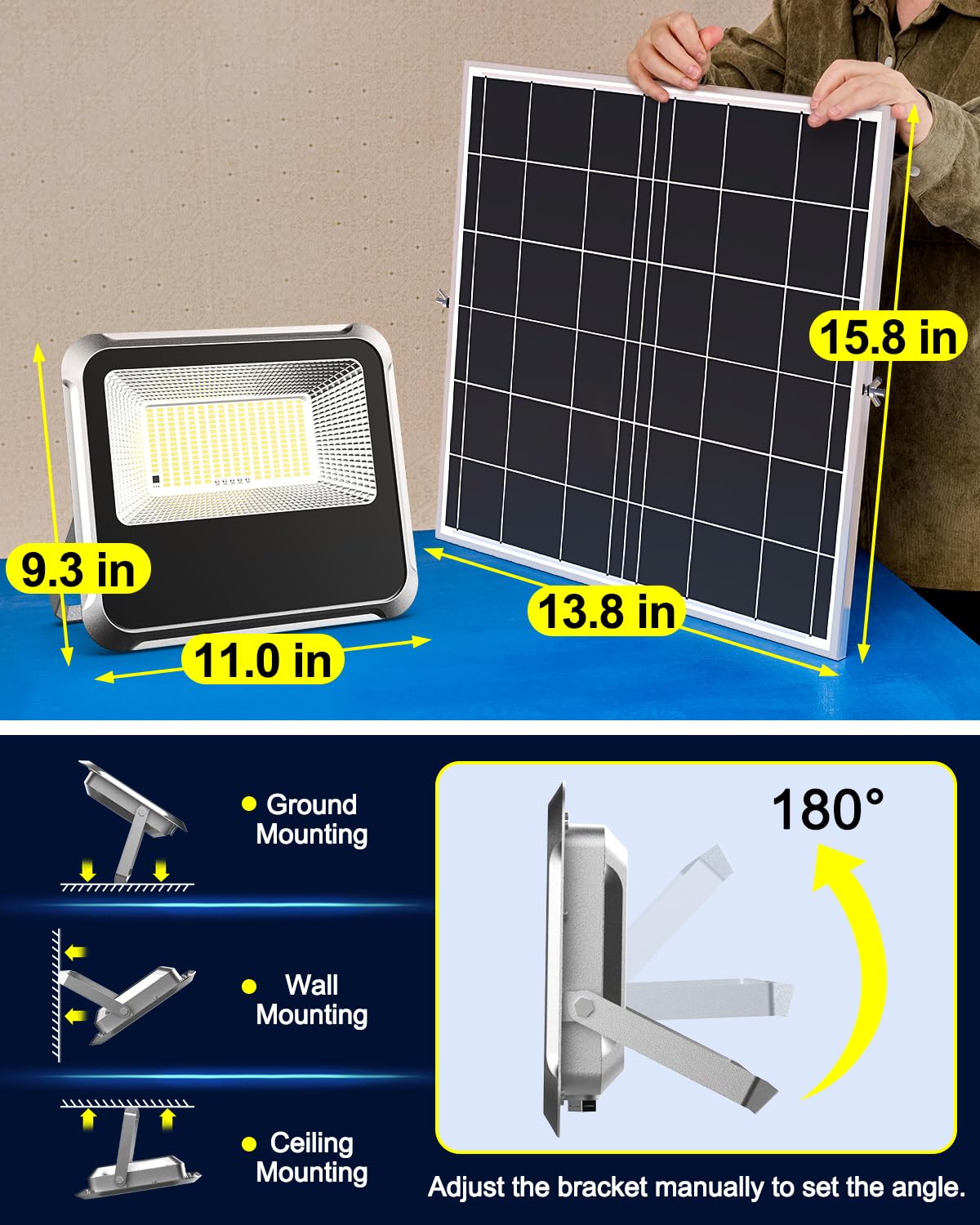 ENGREPO Solar Light Outdoor, 10000LM Solares Dusk to Dawn Auto On/Off