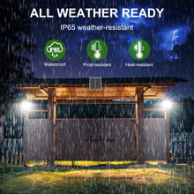 Load image into Gallery viewer, ENGREPO Solar Flood Light Outdoor Auto On/Off Dusk to Dawn with Remote Control 1500LM Dual 144LEDs 6000K Bright White Floodlights Ip65 Waterproof Solar Power Light for Yard, Garden, Shed, Barn.