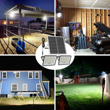 Load image into Gallery viewer, ENGREPO Solar Flood Light Outdoor Auto On/Off Dusk to Dawn with Remote Control 1500LM Dual 144LEDs 6000K Bright White Floodlights Ip65 Waterproof Solar Power Light for Yard, Garden, Shed, Barn.
