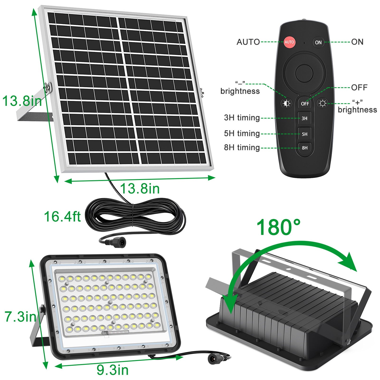 ENGREPO Solar Flood Light Outdoor Auto On/Off