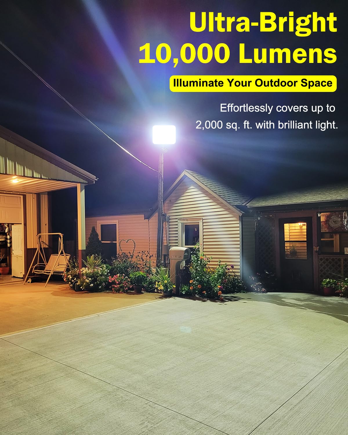 ENGREPO Solar Light Outdoor, 10000LM Solares Dusk to Dawn Auto On/Off