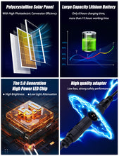 Load image into Gallery viewer, ENGREPO Solar Flood Light Outdoor Auto On/Off Dusk to Dawn with Remote Control 1000LM Dual 6000K Bright White Floodlights