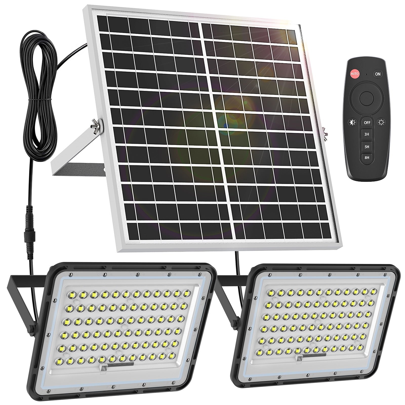 ENGREPO Solar Flood Light Outdoor Auto On/Off