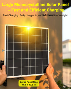 ENGREPO Solar Lights Outdoor 10000LM Auto On/Off Dusk to Dawn Light with 20000mAh Battery, IP65 Waterproof Outside Solar Powered Security Flood Light with Remote Control for Wall Porch Shed Barn.