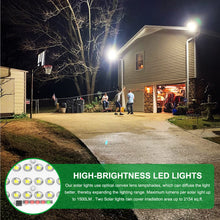 Load image into Gallery viewer, ENGREPO Solar Flood Light Outdoor Auto On/Off Dusk to Dawn with Remote Control 1500LM Dual 144LEDs 6000K Bright White Floodlights Ip65 Waterproof Solar Power Light for Yard, Garden, Shed, Barn.
