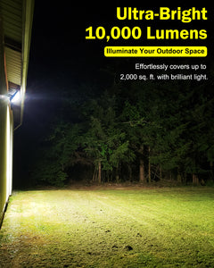 ENGREPO Solar Lights Outdoor 10000LM Auto On/Off Dusk to Dawn Light with 20000mAh Battery, IP65 Waterproof Outside Solar Powered Security Flood Light with Remote Control for Wall Porch Shed Barn.