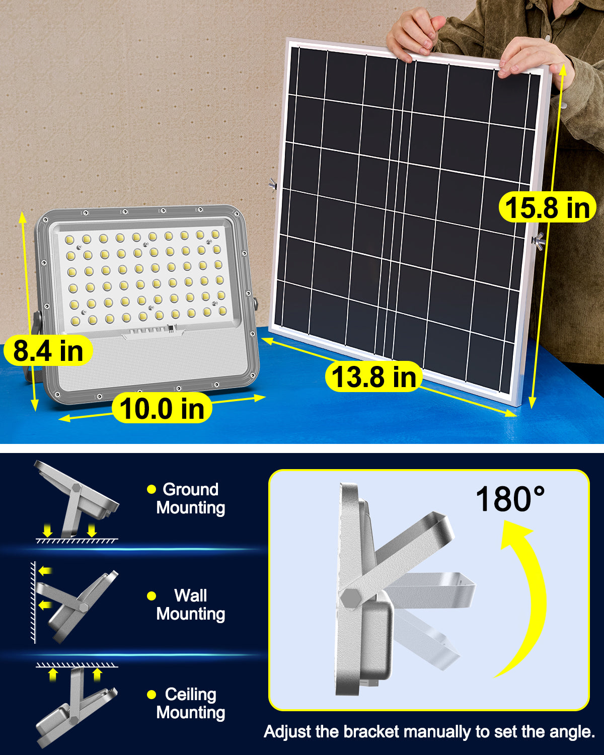ENGREPO Solar Lights Outdoor 10000LM Auto On/Off