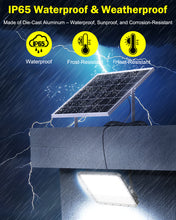 Load image into Gallery viewer, ENGREPO Solar Lights Outdoor 10000LM Auto On/Off Dusk to Dawn Light with 20000mAh Battery, IP65 Waterproof Outside Solar Powered Security Flood Light with Remote Control for Wall Porch Shed Barn.
