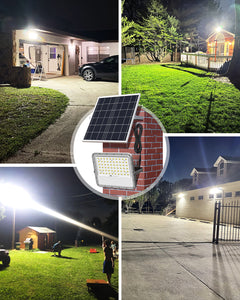 ENGREPO Solar Lights Outdoor 10000LM Auto On/Off Dusk to Dawn Light with 20000mAh Battery, IP65 Waterproof Outside Solar Powered Security Flood Light with Remote Control for Wall Porch Shed Barn.