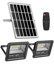 Load image into Gallery viewer, ENGREPO Solar Flood Light Outdoor Auto On/Off Dusk to Dawn with Remote Control 1000LM Dual 6000K Bright White Floodlights
