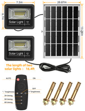 Load image into Gallery viewer, ENGREPO Solar Flood Light Outdoor Auto On/Off Dusk to Dawn with Remote Control 1000LM Dual 6000K Bright White Floodlights

